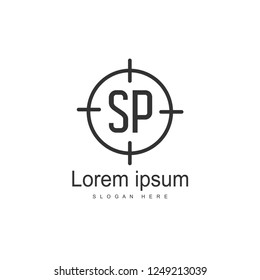 Initial letter SP Logo Template. Minimalist letter logo design