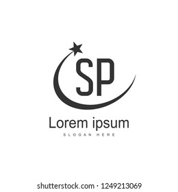 Initial letter SP Logo Template. Minimalist letter logo design