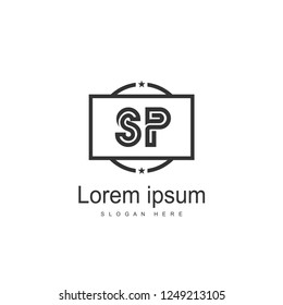 Initial letter SP Logo Template. Minimalist letter logo design