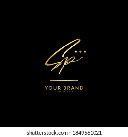 Letra inicial SP. Plantilla de diseño de logotipo de firma de monograma. Concepto de logotipo mínimo para empresas y empresas.