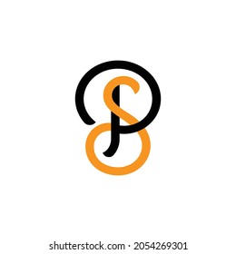 Initial Letter SP, PS Logo Template Design