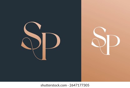 Initial letter SP PS logo design vector illustration for couple, wedding, and business