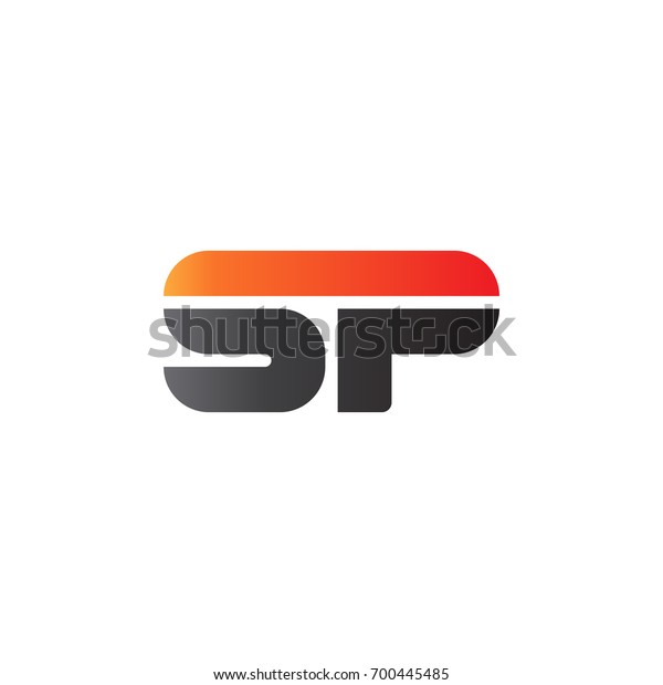 Initial letter SP, straight linked line bold logo,\
gradient fire red black\
colors