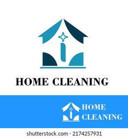 Initial i letter with sparkle and house icon for simple modern home cleaning service business logo concept