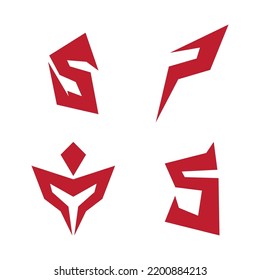 Initial letter spartan logo flat design template