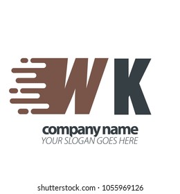 Initial Letter Speed Logo W K
