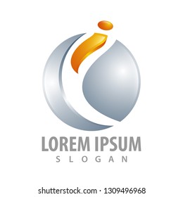 Initial letter i sphere logo concept design. Symbol graphic template element 