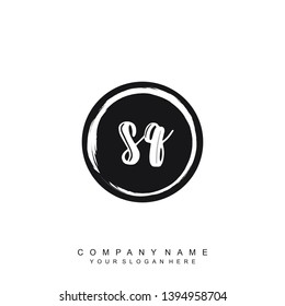 Initial letter SQ beautiful handwriting logo vector template