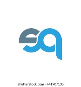 initial letter sq linked round lowercase logo blue