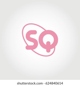 initial letter sq logo pink on white background