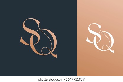 Letra inicial SQ QS logotipo design vetor ilustração para casal, casamento e negócios
