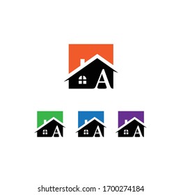 initial letter a square real estate logo