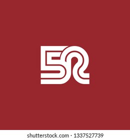 Initial Letter SR 5R Linked Design Logo Template