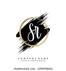 Initial letter SR beautiful handwriting logo vector template