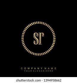 Initial letter SR beautiful handwriting logo vector template