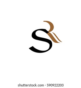 initial letter S,R black and brown color logo vector