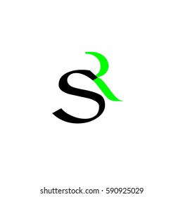 initial letter S,R black and green color logo vector