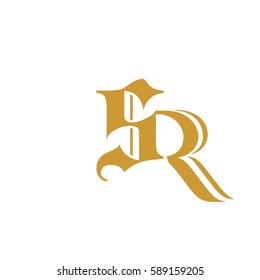 initial letter S,R gold color logo vector