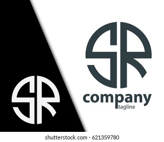 Initial Letter SR With Linked Circle Logo