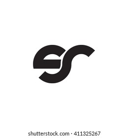 initial letter sr linked round lowercase monogram logo black