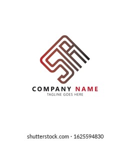 Initial letter sr linked uppercase modern logo design template elements. Red black gradation letter isolated on white background. Suitable for company logo, business, consulting group company.