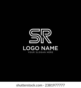 initial letter SR logo design template modern minimalistic stock vector