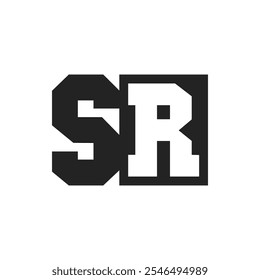 Modelo de design de logotipo inicial da letra SR. Logotipo SR