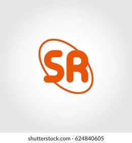 initial letter sr logo orange on white background