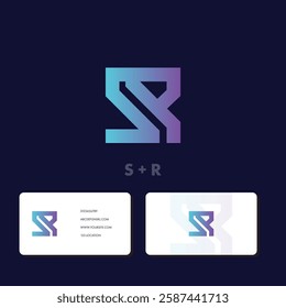 Initial Letter SR Logo or RS Logo Design Vector Template