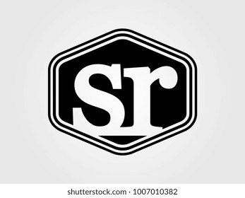Initial letter sr lowercase logo minimalist black