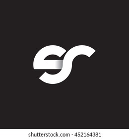 initial letter sr modern linked circle round lowercase logo white black