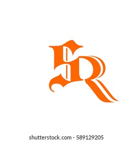 initial letter S,R orange color logo vector