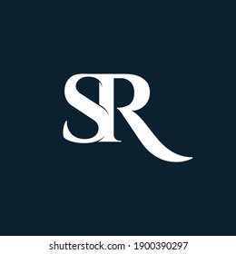 Initial Letter SR or RS typography logo design vector