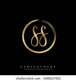 Initial letter SS beautiful handwriting logo vector template
