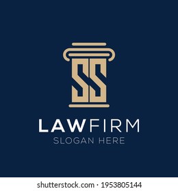 Initial letter SS for Law And Attorney Firm Logo Vector Design Template