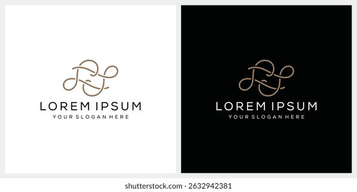gráfico de diseño de logotipo de arte de línea SS letra inicial, concepto de icono de Vector de símbolo de oro