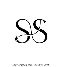 Diseño del logotipo SS de la letra inicial