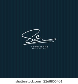 Initial Letter SS Logo, Handwritten Signature Logo