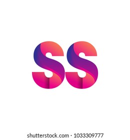 Initial Letter SS Logo Lowercase, magenta and orange, Modern and Simple Logo Design.