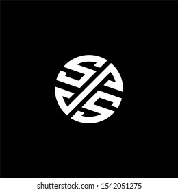 Initial letter SS logo template with modern rounded circle symbol in flat design monogram illustration