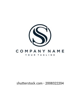 Initial letter SS or S minimalist art monogram shape logo, Vector Illustration