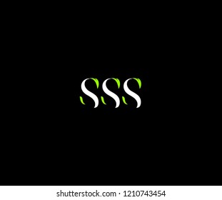 Initial Letter SSS Simple Modern with Green Shape Logo