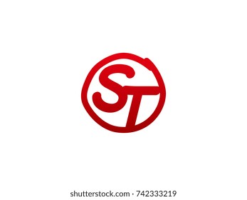 The initial letter ST handwritten logo