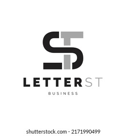 Initial letter ST icon logo design inspiration
