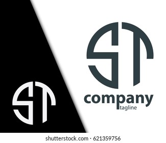 Initial Letter ST With Linked Circle Logo