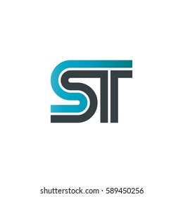 Initial Letter ST Linked Design Logo