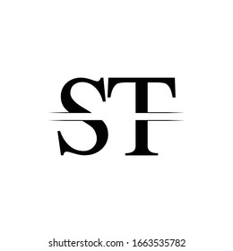 Plantilla de vectores de diseño del logotipo ST de la carta inicial. Diseño del logotipo de la carta ST