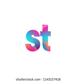 Initial Letter ST Logo Lowercase colorful design, Modern and Simple Logo Design.
