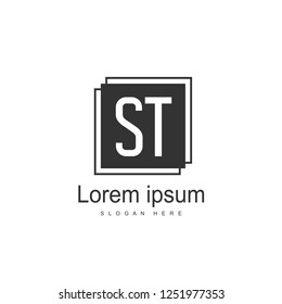 Initial letter ST Logo Template. Minimalist letter logo design