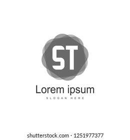 Initial letter ST Logo Template. Minimalist letter logo design